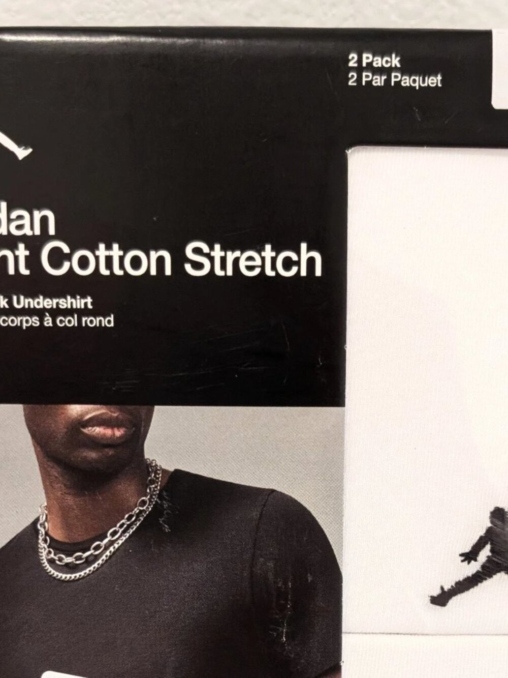 Jordan Flight Cotton Stretch 2 Pack Crew Neck Undershirts White XL New